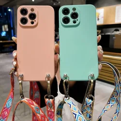 Classic Strap Case For Xiaomi Redmi Note 15 14 13 12 Pro Plus 15C 14C 17T 14T Mi 15T Crossbody Lanyard Neck Cord Silicone Cover