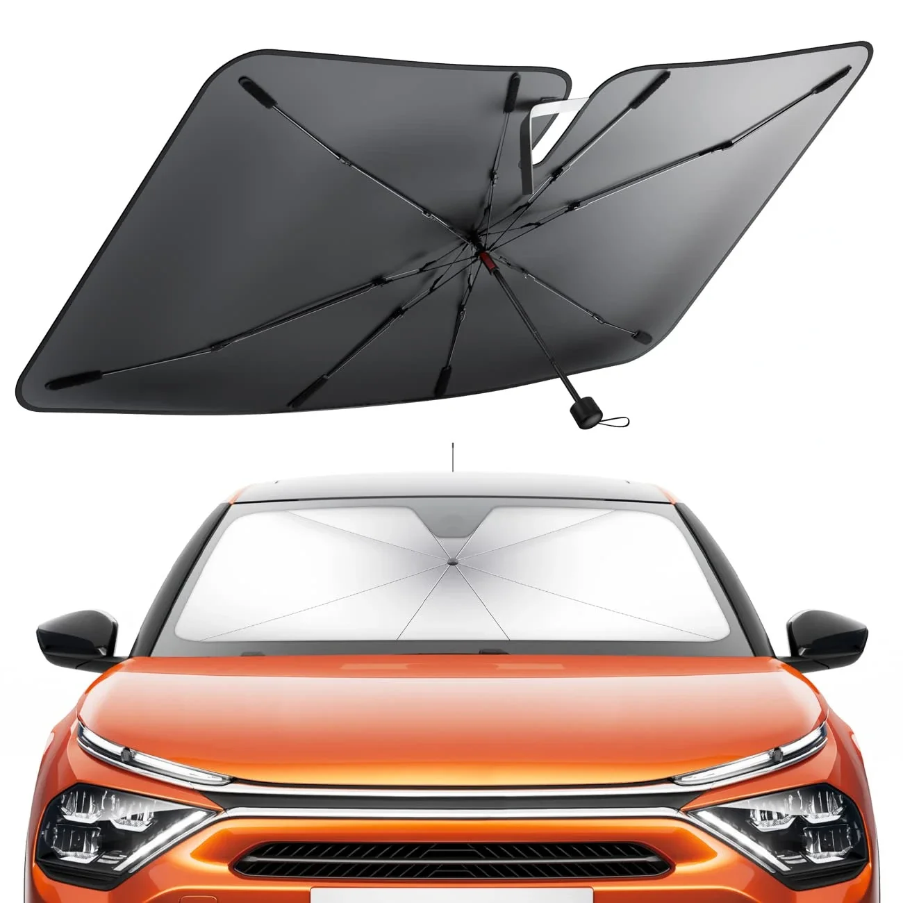 

GEFENSI Car Sunshade Foldable Windshield Umbrella Sun Shade Curtain Car Front Window Parasol Sun Protector Accessories