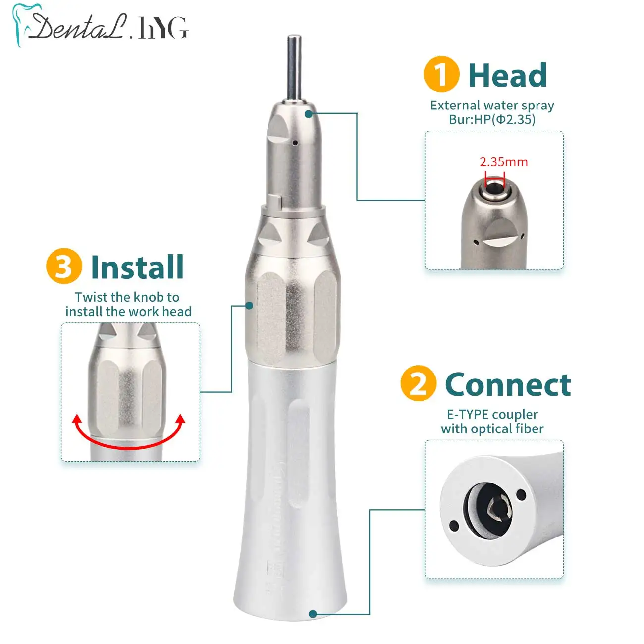 Dental Low Speed Handpiece Kit Set E-type Air Turbine Dentistry Materials Dentist High Quality equipment