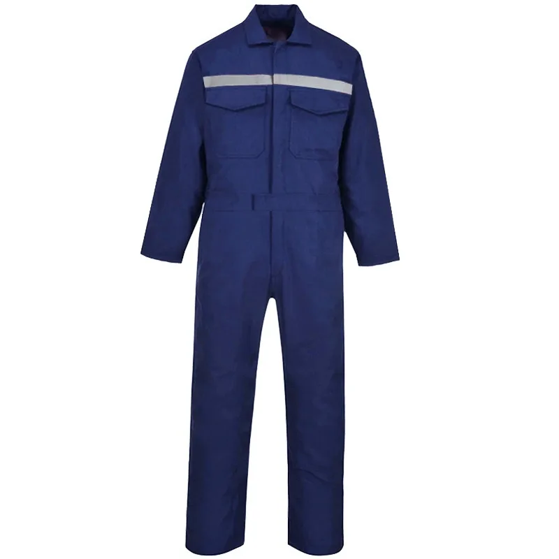 Men's and Women's Solid Color Cotton Reflective Labor Protection Work Suit Long Sleeve Set Work Pants