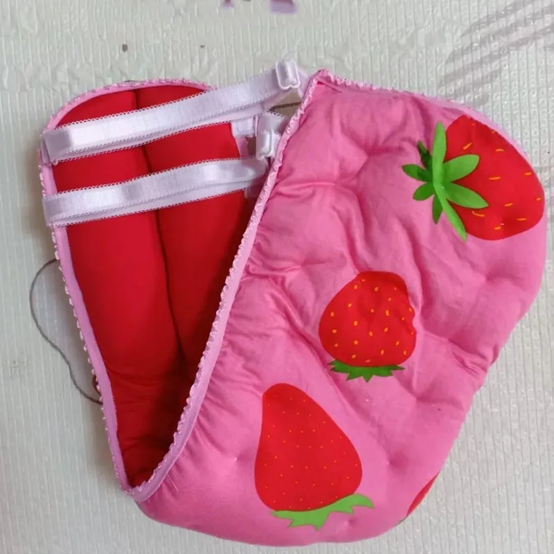 

Man Handmade Modal Filling Cotton Briefs Strawberry Pattern Comfortable Soft Sanitary Belt Thong Puffy Warm Cosplay Costume