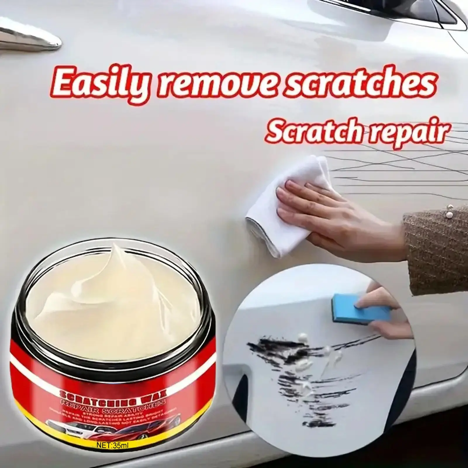 Car Wax for Scratches Automotive Paint Restorer Cream Vehicles Paint Repair Wax for Vehicle RV Truck Automotive Sedan Pickup