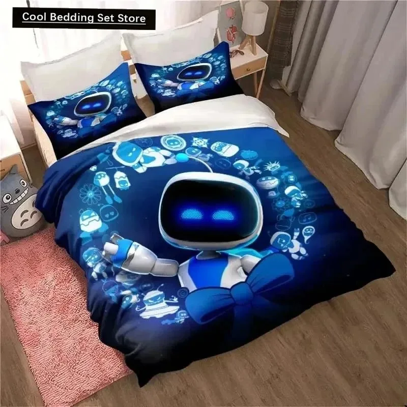 

ASTRO BOT Cute Cartoon Bedding Set Duvet Set Single Double Bed King Size Bed Set Adult boys Bedroom Duvet Cover Pillow Case