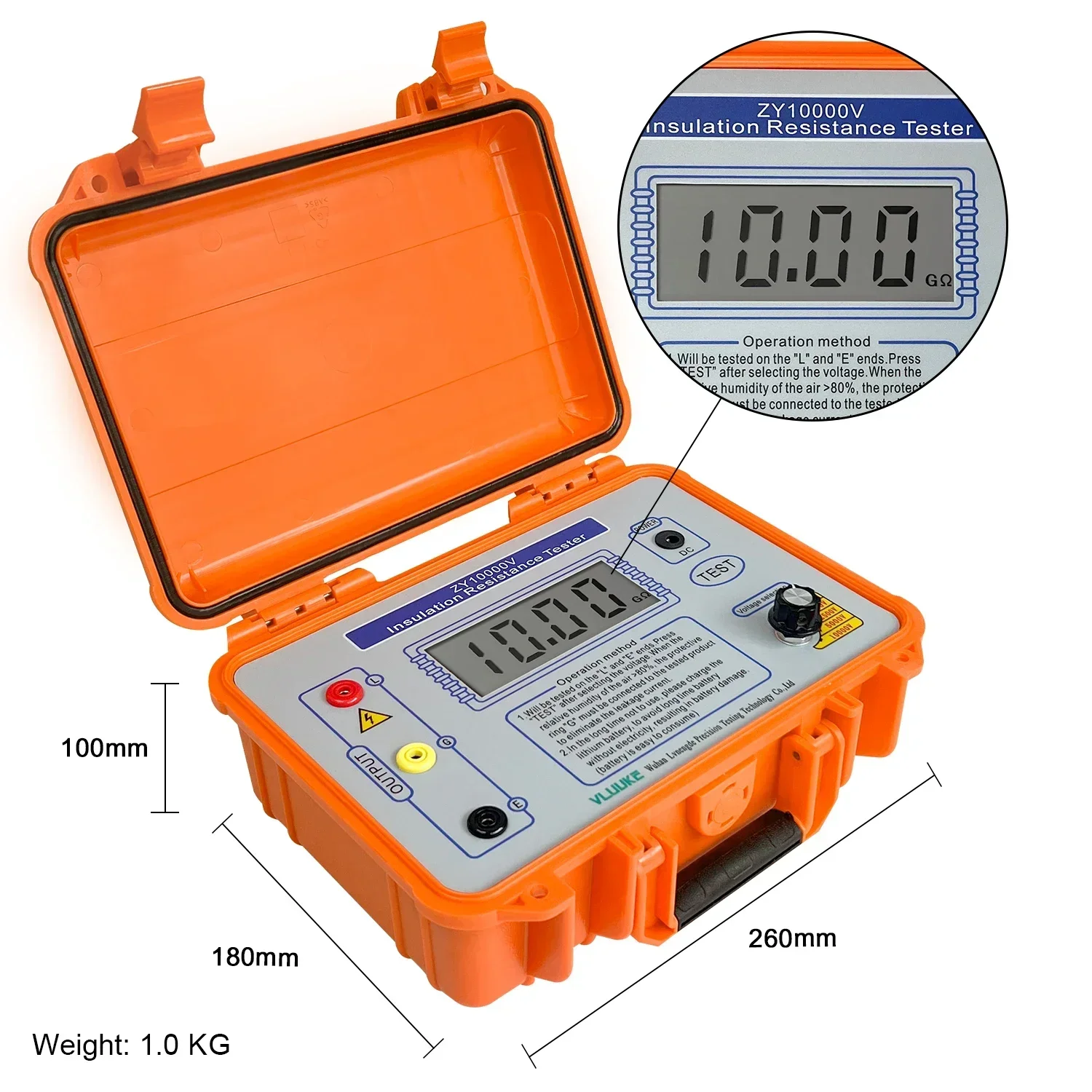 VLUUKE Digital Insulation Resistance Tester High-Precision Voltmeter Resistance Meter Megohmeter 0~10KV