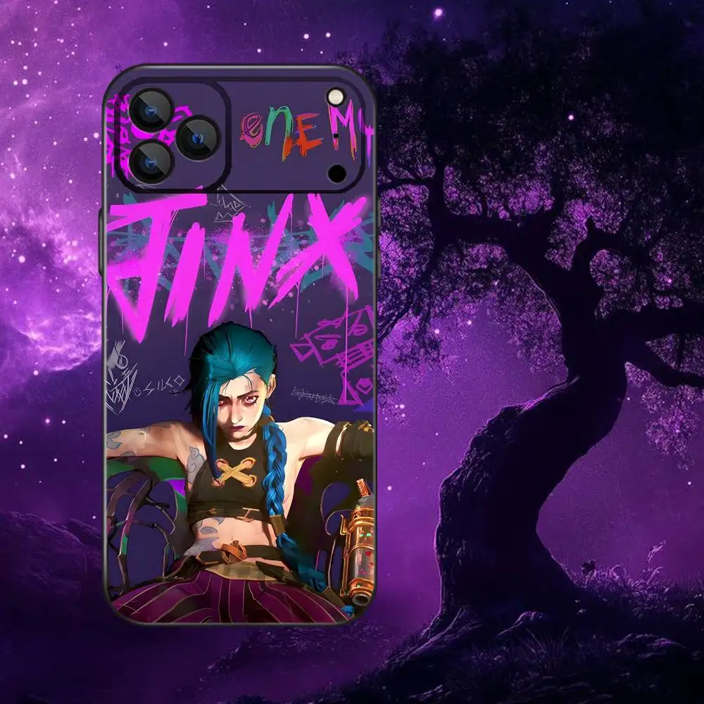 Anime J-Jinx-X Phone Case For iPhone 17,16,15,14,13,12,Pro,Max,Plus,E,SE4,Air,Mini Black Soft Box