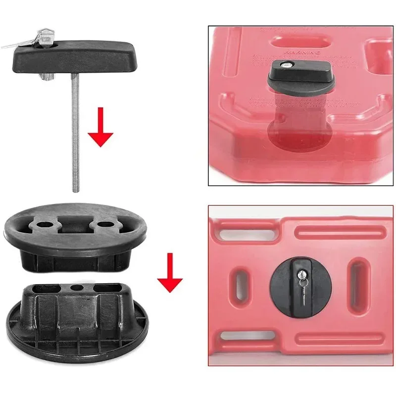 Strong Fuel Can Lock Bracket Mount With Key For 10 20 30L Jerry Can Gas Diesel Fuel Tank Oil Container Spare Petrol Tank Backup