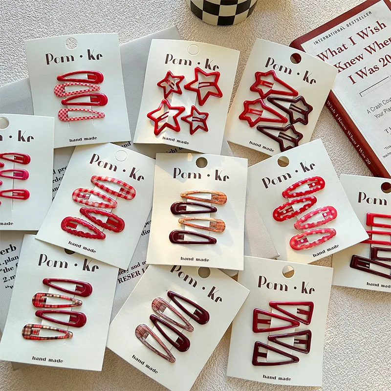 Pinza para el pelo ondulada para niña, rejilla de estilo coreano, Clip BB en forma de gota Floral dulce, Clip LATERAL de Gel de colores, accesorios para el cabello para niña