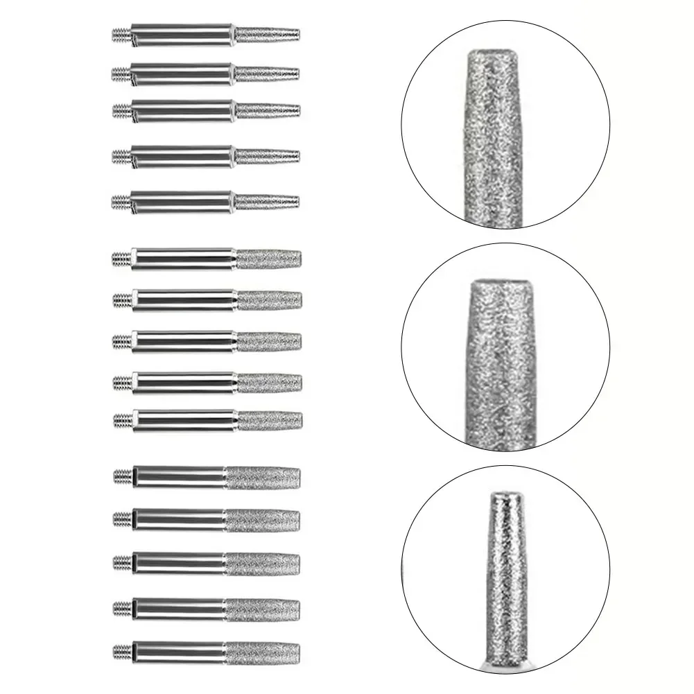 5 pz Diamante Rivestito Cilindrico Bava Motosega Affilatrice Parti Testa di Rettifica Affilatrice per Sega a Catena Pietra File Strumento di Rettifica