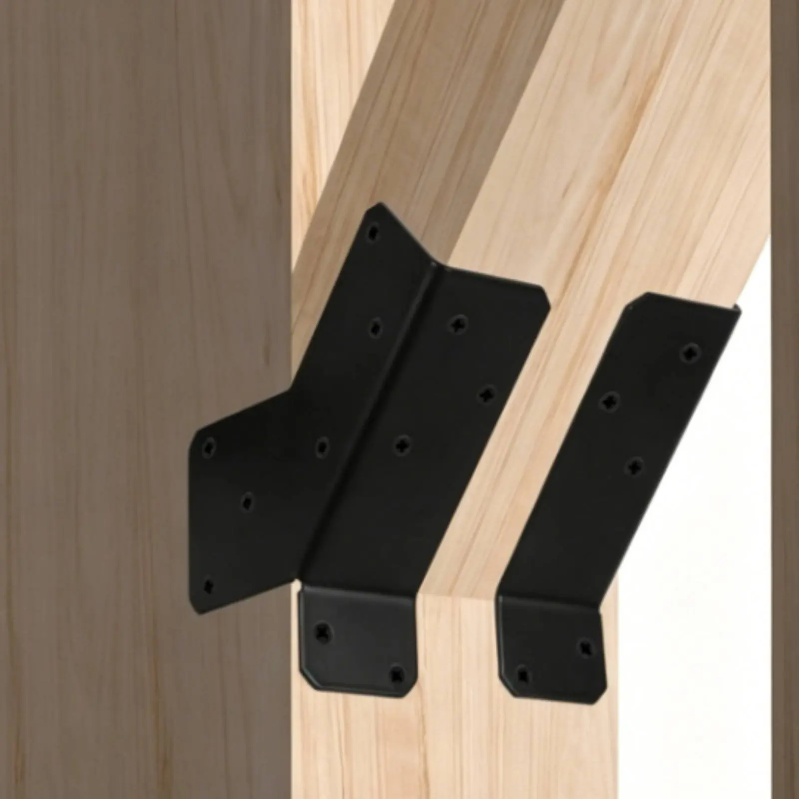 6 Pieces 45 Degree Bracket Adjustable Angle Support Bracket Wood Post Connector Rust-Resistant Corner Brace Coated