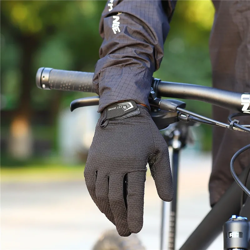 WEST BIKING Sports Cycling Gloves Men Women Shockproof Mountain Road Bike Gloves Touch Screen Outdoor Bicycle Full Finger Gloves