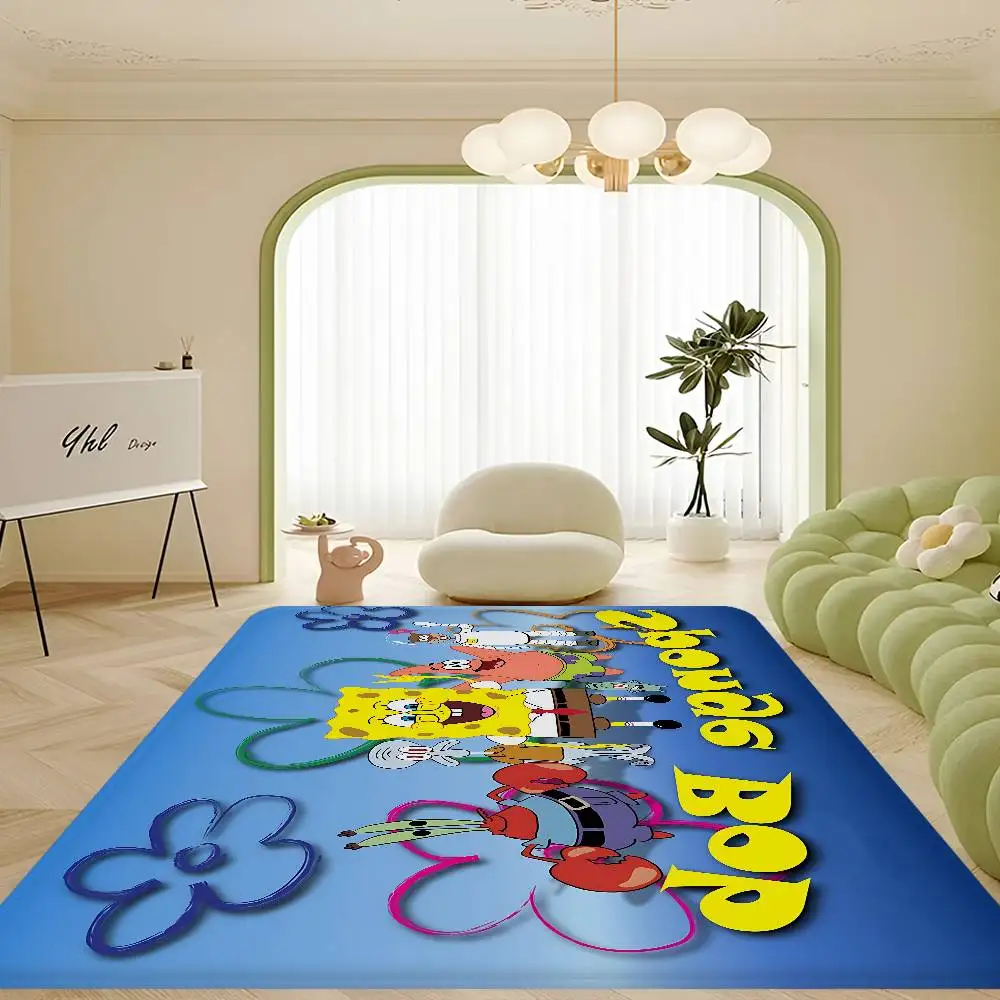 S-SpongeBob Floor Mat Cheaper Anti-slip Modern Living Room Balcony Printed Bedside Mats