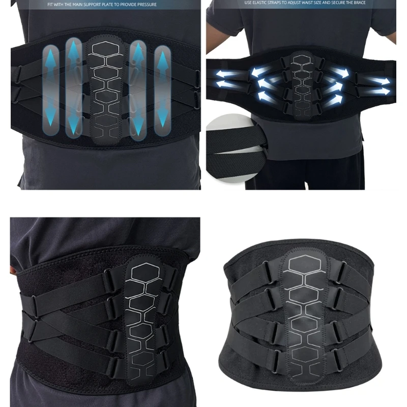 Ergonomic Lower Back Brace With Lumbar Pad Breathable Lumbar Support Belt