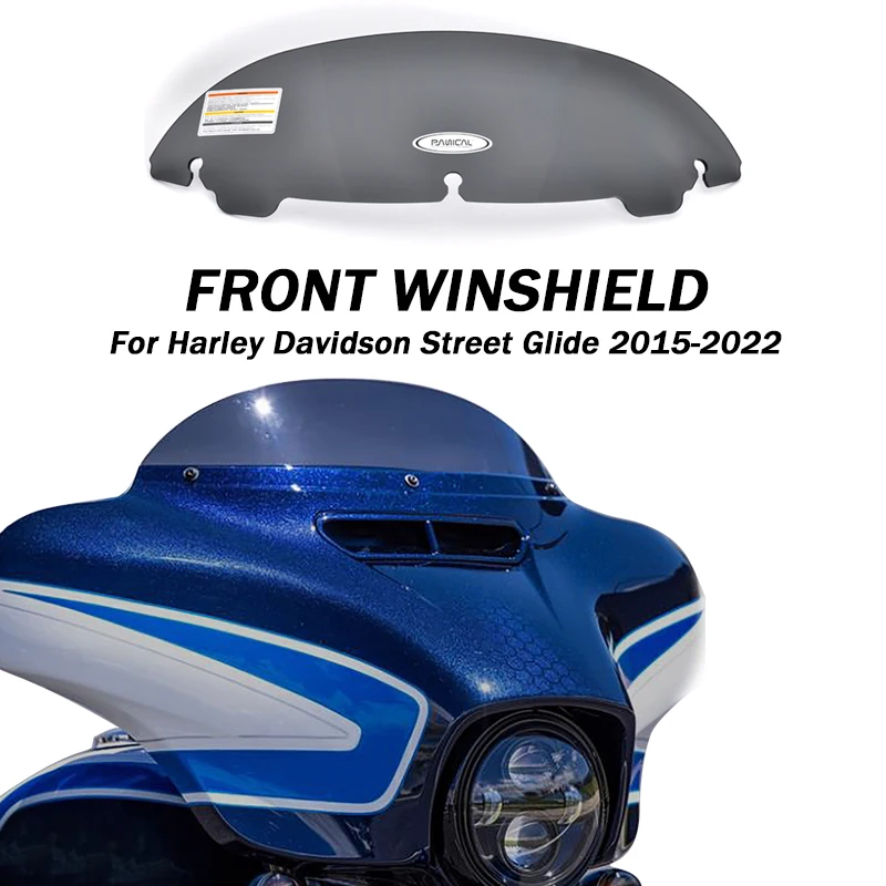 

2014-2023 For Harley-Davidson Big Glide Flagship Glide Front Windshield Spoiler Windscreen Smoke Grey Hardened Anti-Fog PC