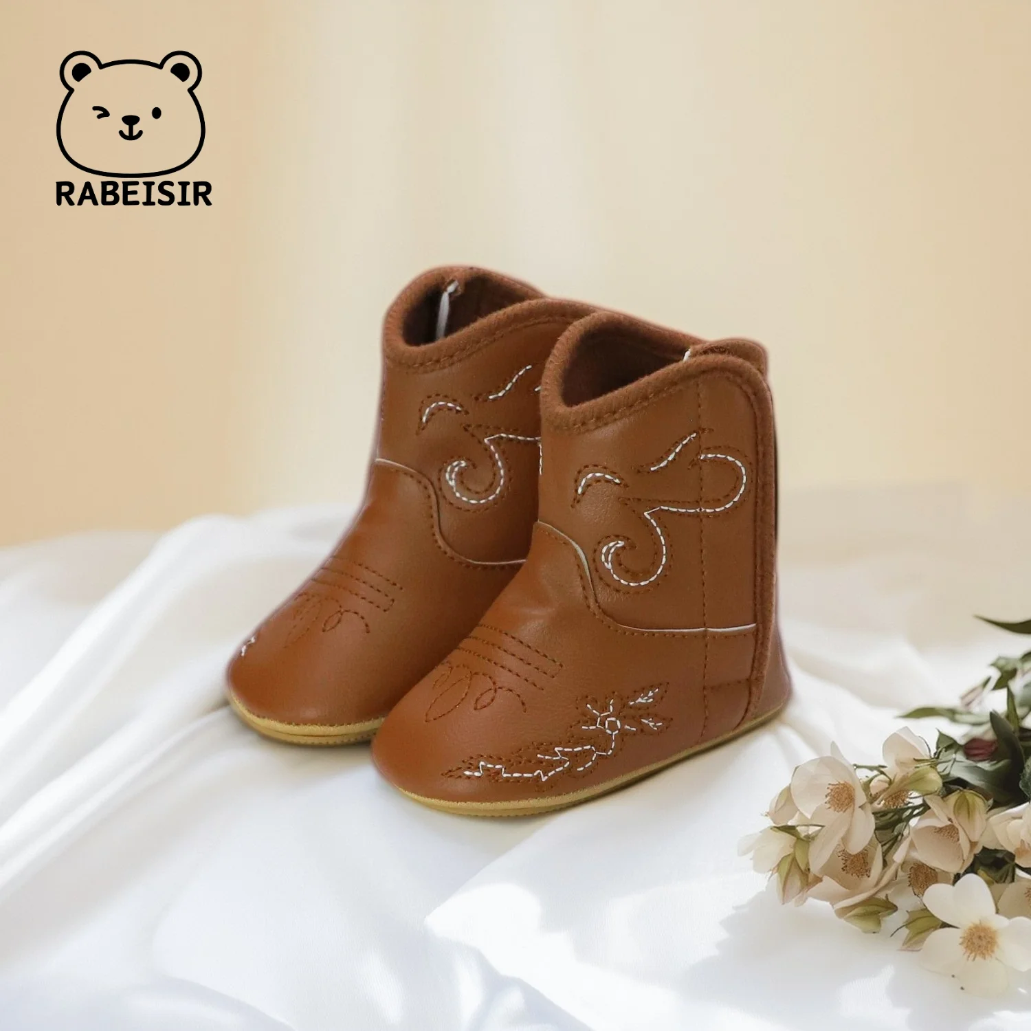 

Baby boots, baby walking shoes, soft sole, anti slip, 0-6-12-18 Western cowboy boots, Christmas