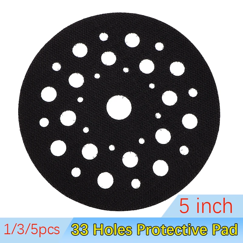 5-Inch 33-Hole 3mm Protective Pad Protection Disc Hook and Loop Power Tool for Sander Sanding Polishing
