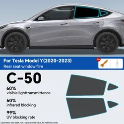 Pre-Cut Car Window Privacy Tint Film For Tesla Model Y 2020 2021 2022-2024 Auto Sticker Foils ceramic solar UV Protector films