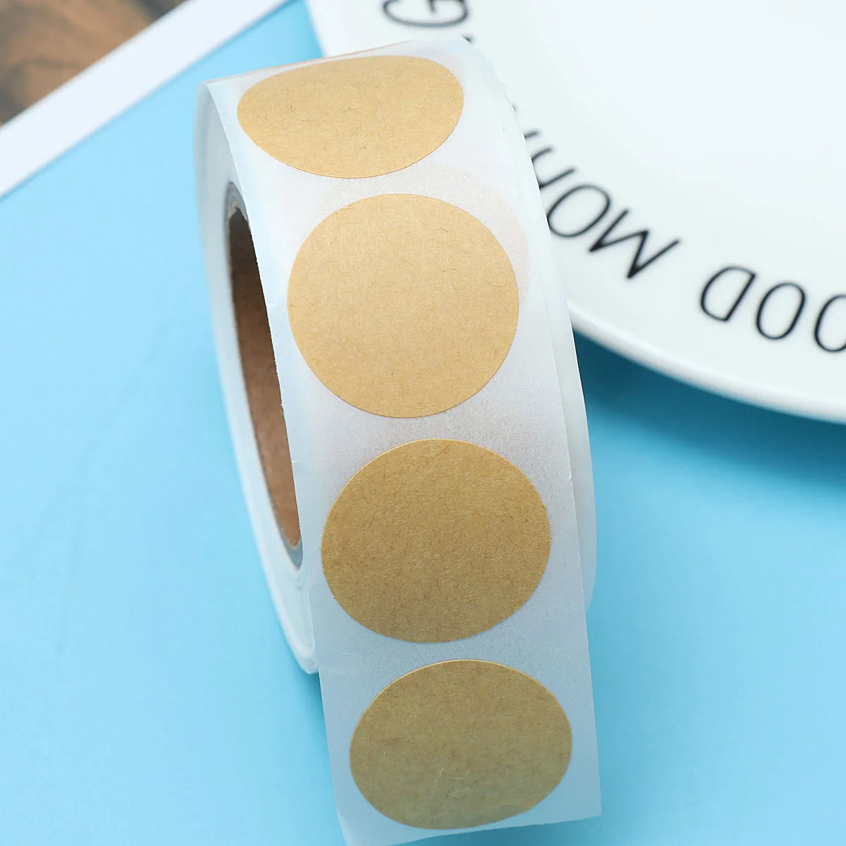 

500 Pcs Sticker Stickers Circle Writable Labels for Packaging Kraft Paper Shaped