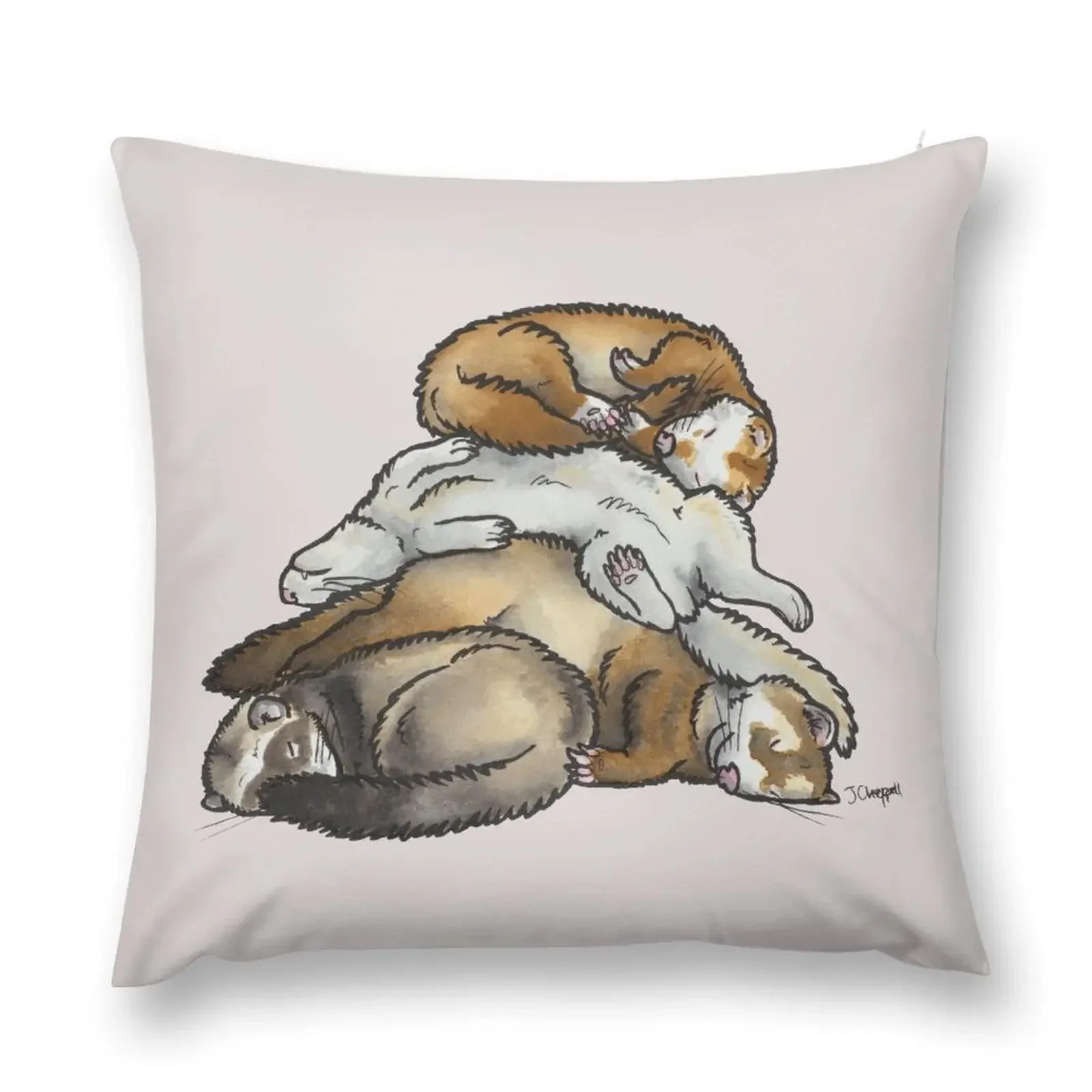 Sleeping pile of pet ferrets Throw Pillow Ornamental Pillow Pillow Case Christmas christmas decorations for home 2025