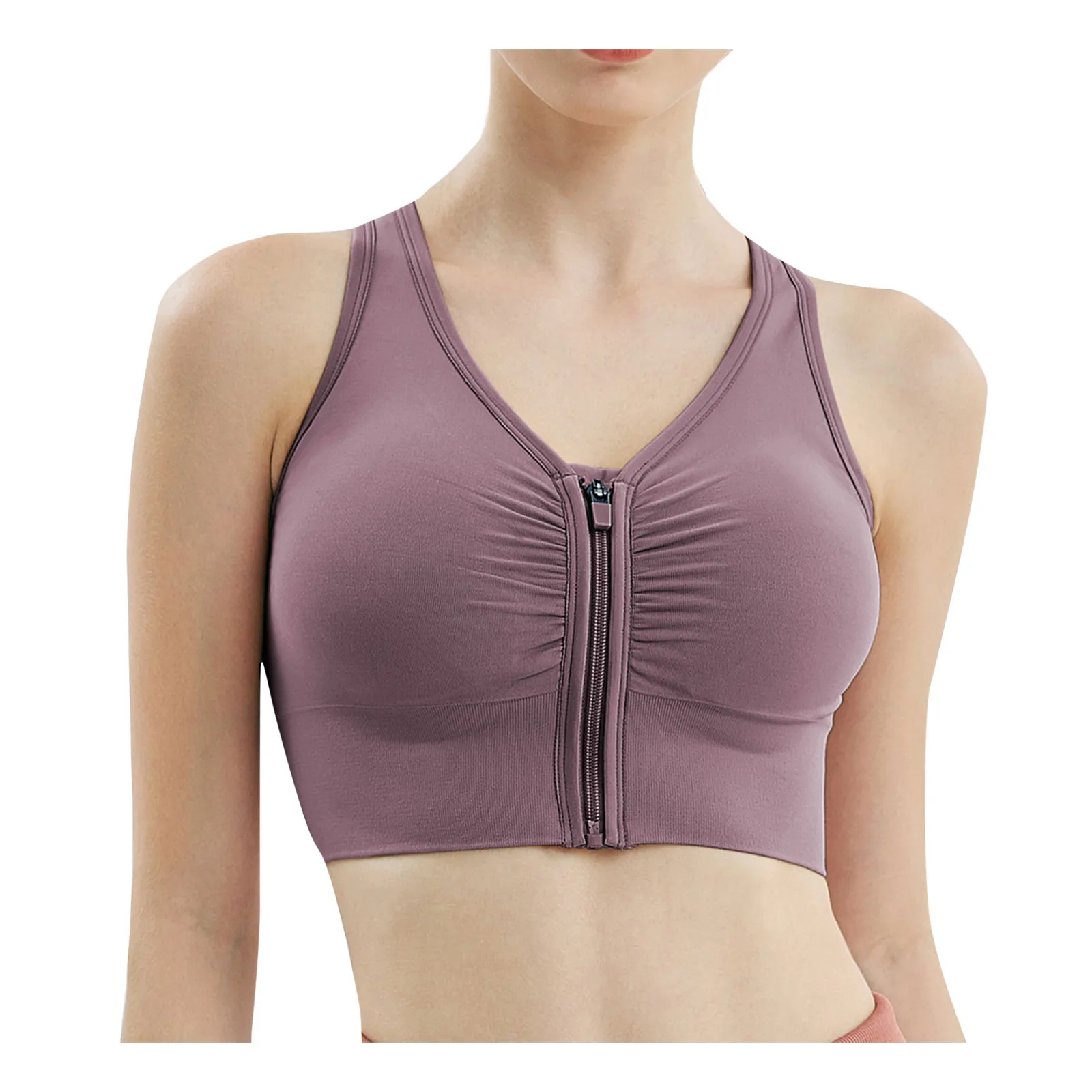 

Hot Sports Bra Large Size Active Wear Women Gym Push Up Running Yoga Bra Crop Tops Fitness Zipper High Impact Vest Underwear