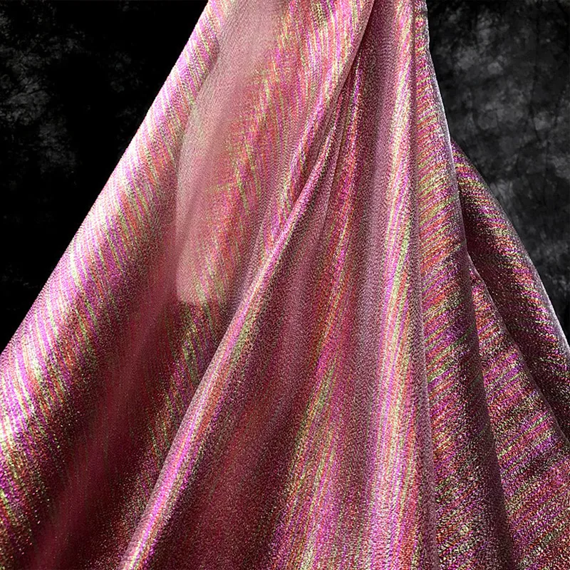 Good Wide 150cm Indian Colorful Organza Woven Gold Yarn Net Translucent Mesh Fabric DIY Sewing Wedding Dress/Designer Fabrics