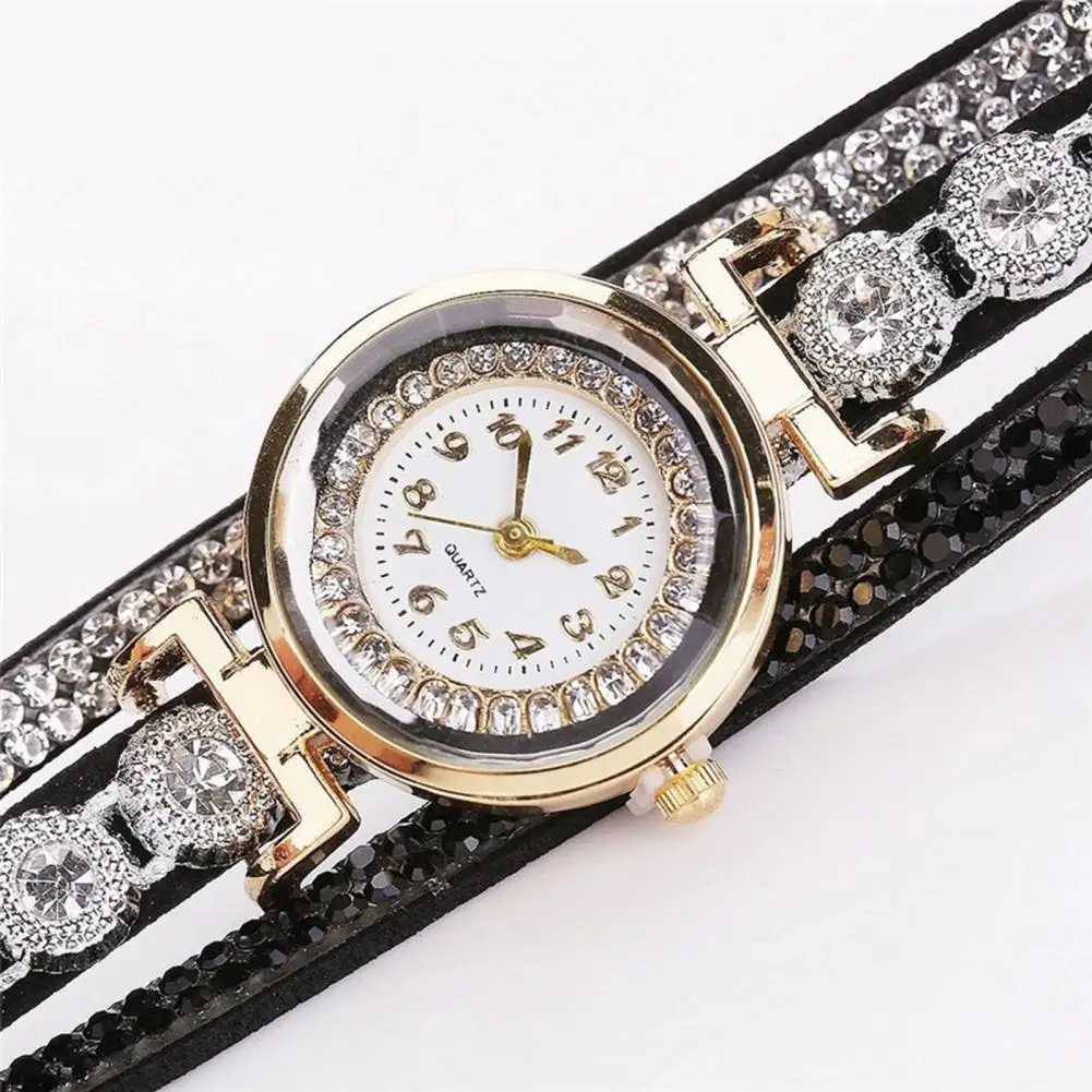 Watch Rhinestone Design Multilayer Band Alloy Fashion Women Wristwatch for Gifts