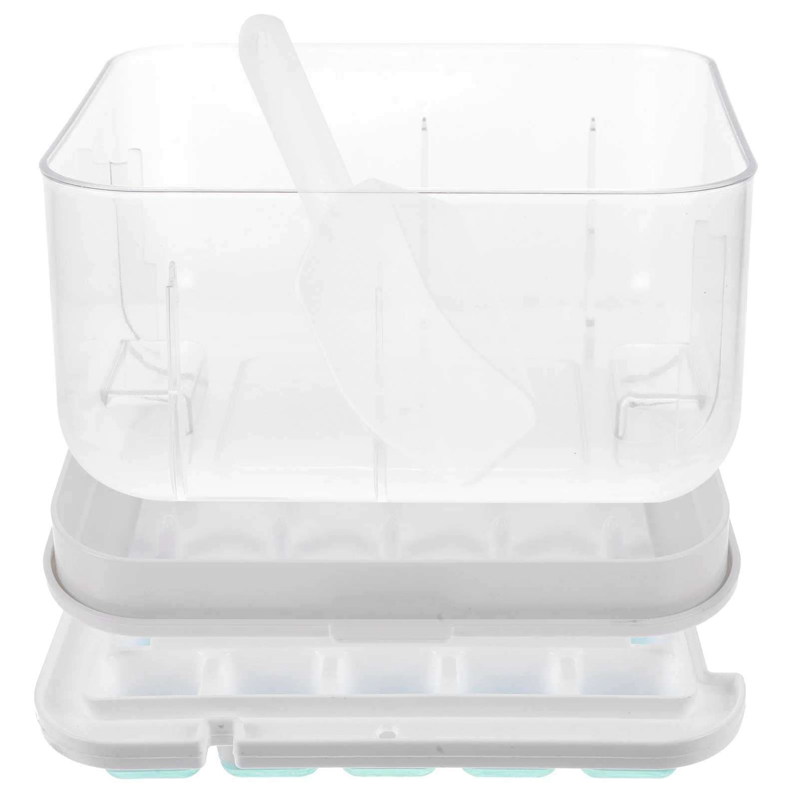 

1 Set Of Ice Cube Molds Flat Lid Space Saving Freezer Tray Quick Demould Reusable Small Ice Cube Trays For Home Party Outdoor