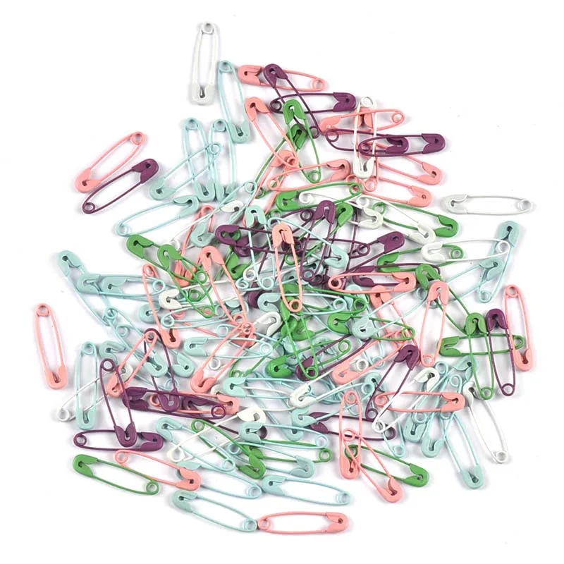 100pcs 23x6mm Colorful Safety Pins For DIY Jewelry Settings Base Pins Making Brooches Findings Clothes Sewing Decor Tools C3484