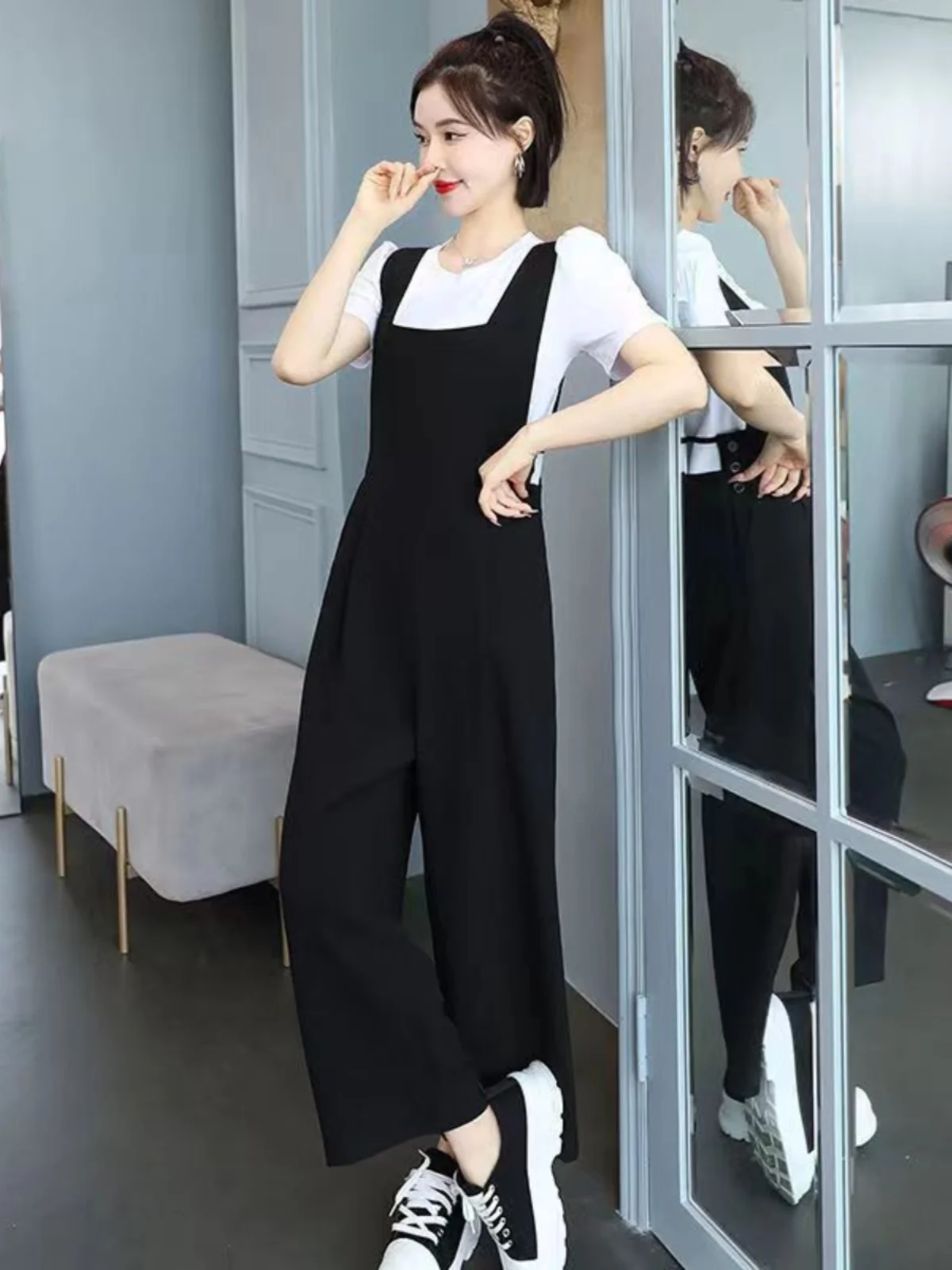 

Женский комбинезон с брюками Design Sensation, повседневный утягивающий летний наряд из полиэстера с прямыми штанинами и высокой талией