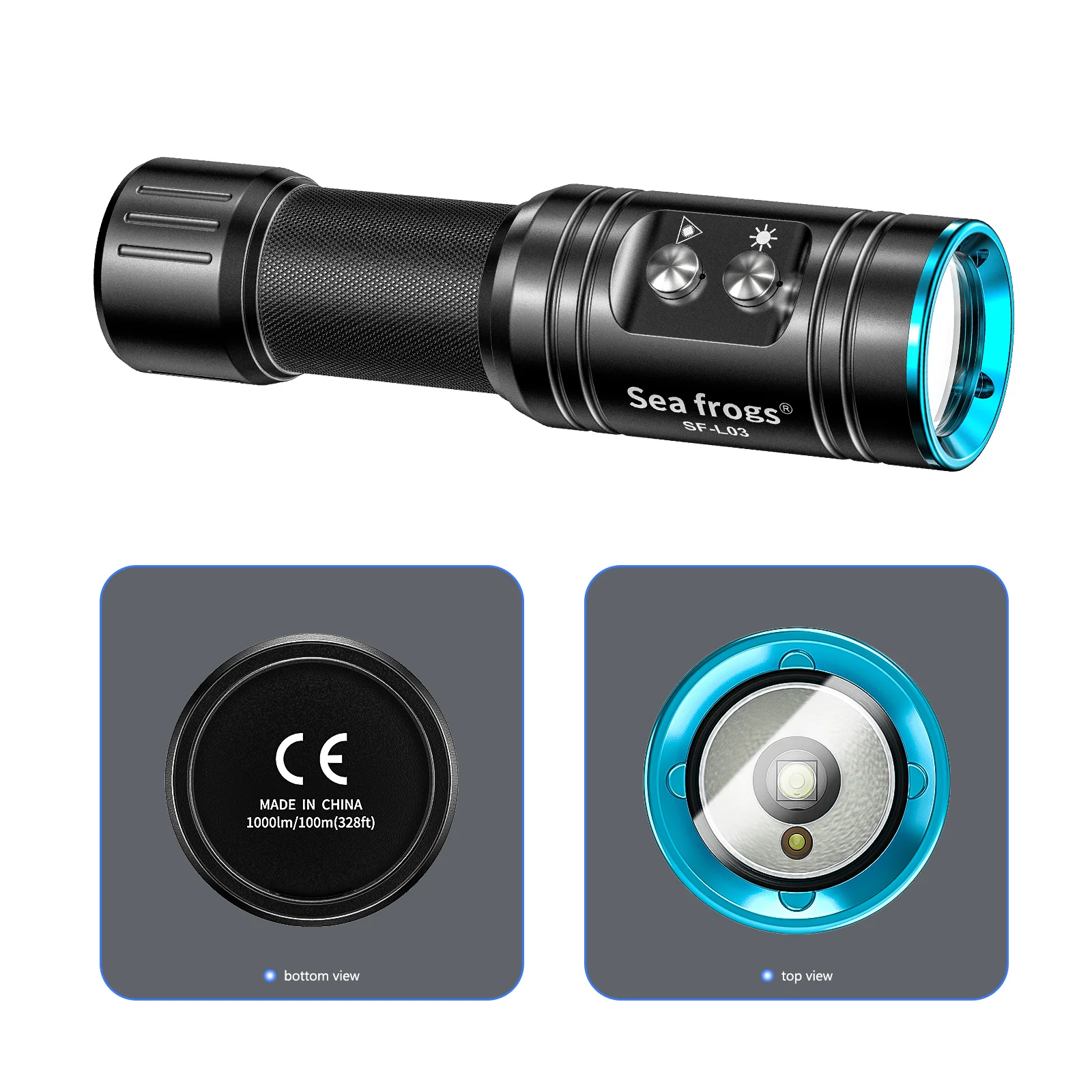 Seafrogs 1000LM Ánh Sáng Đèn Flash Speedlight 100M Chống Nước Dưới Nước Nhấp Nháy Tốc Phụ Kiện Chụp Ảnh Chiếu Sáng Ngoài Trời