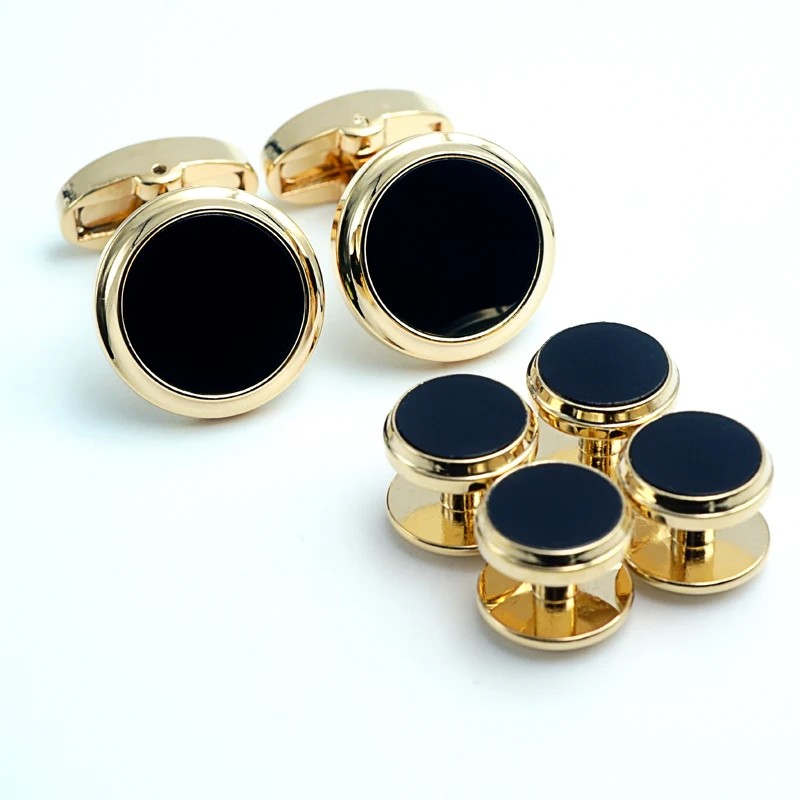 

formal shirts men 6pcs black onyx tuxedo cufflinks set cuff links stud for wedding Accessory