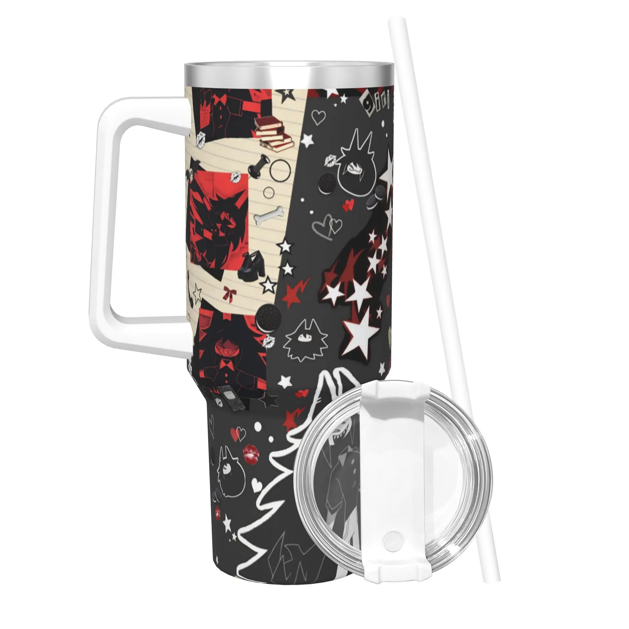 FPE Fundamental Paper Education Tumbler 40oz Stainless Steel Double Wall Vacuum Insulated  Mug With Straw