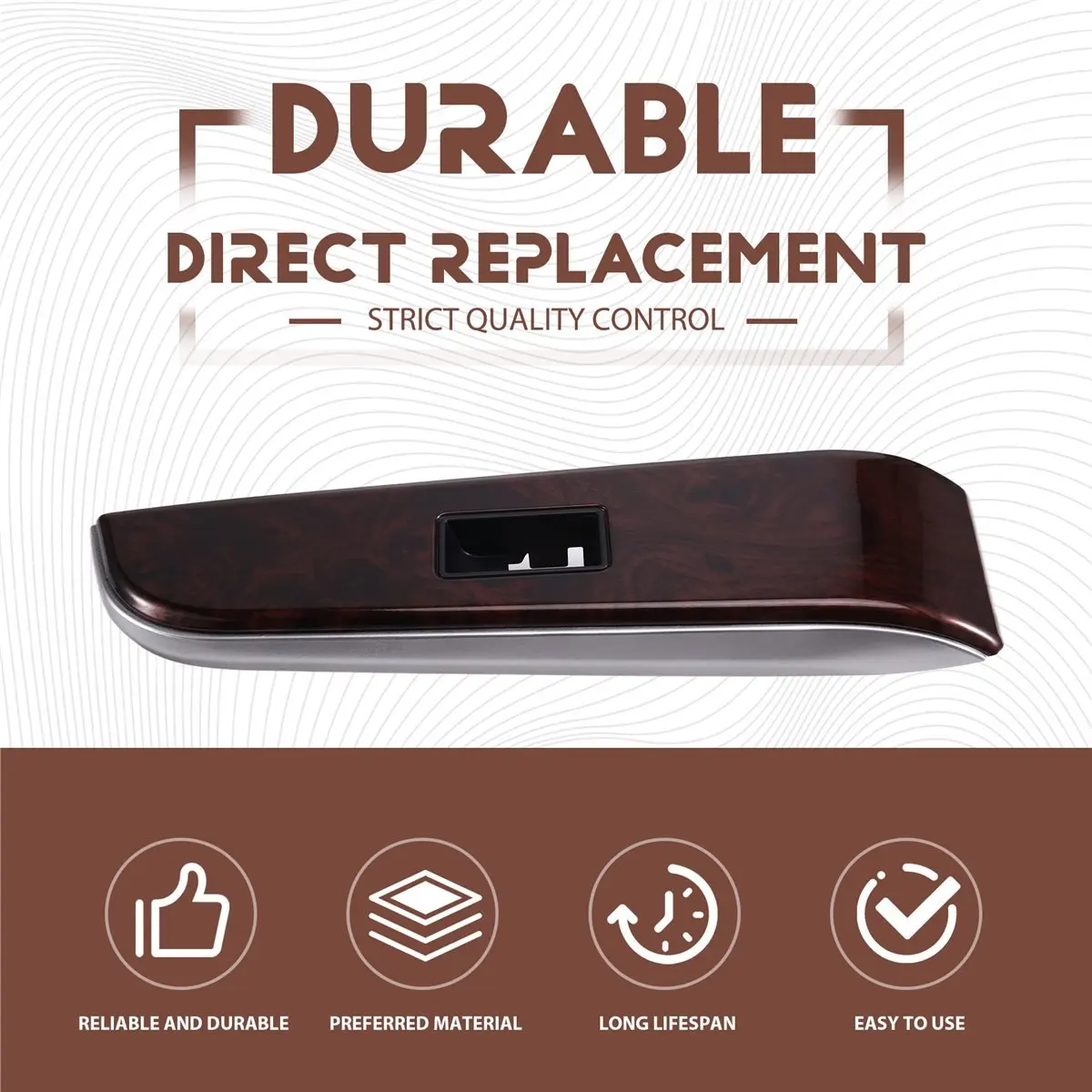 

#48X Automotive Parts & Accessories,Car Window Switch Lift Panel Trim Door Armrests Panel LHD (Black Peach Wood)