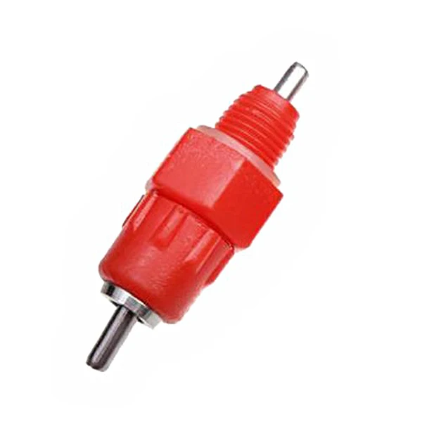 

10Pcs Poultry Drinking Nipples Red Food-Grade Steel Threaded Style for Chicken Turkey Duck Goose Portable Water Nipples System