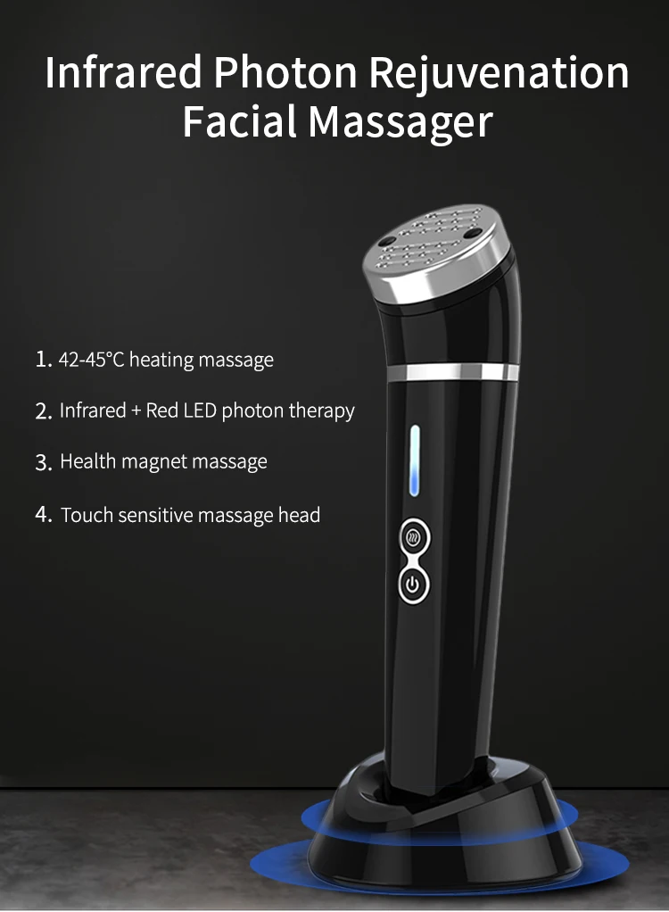 Customized 450NM 640NM 840NM 950NM Light Stick Beauty Tool Firms Skin Smooth Brightening Promoting Circulation Facial Massager