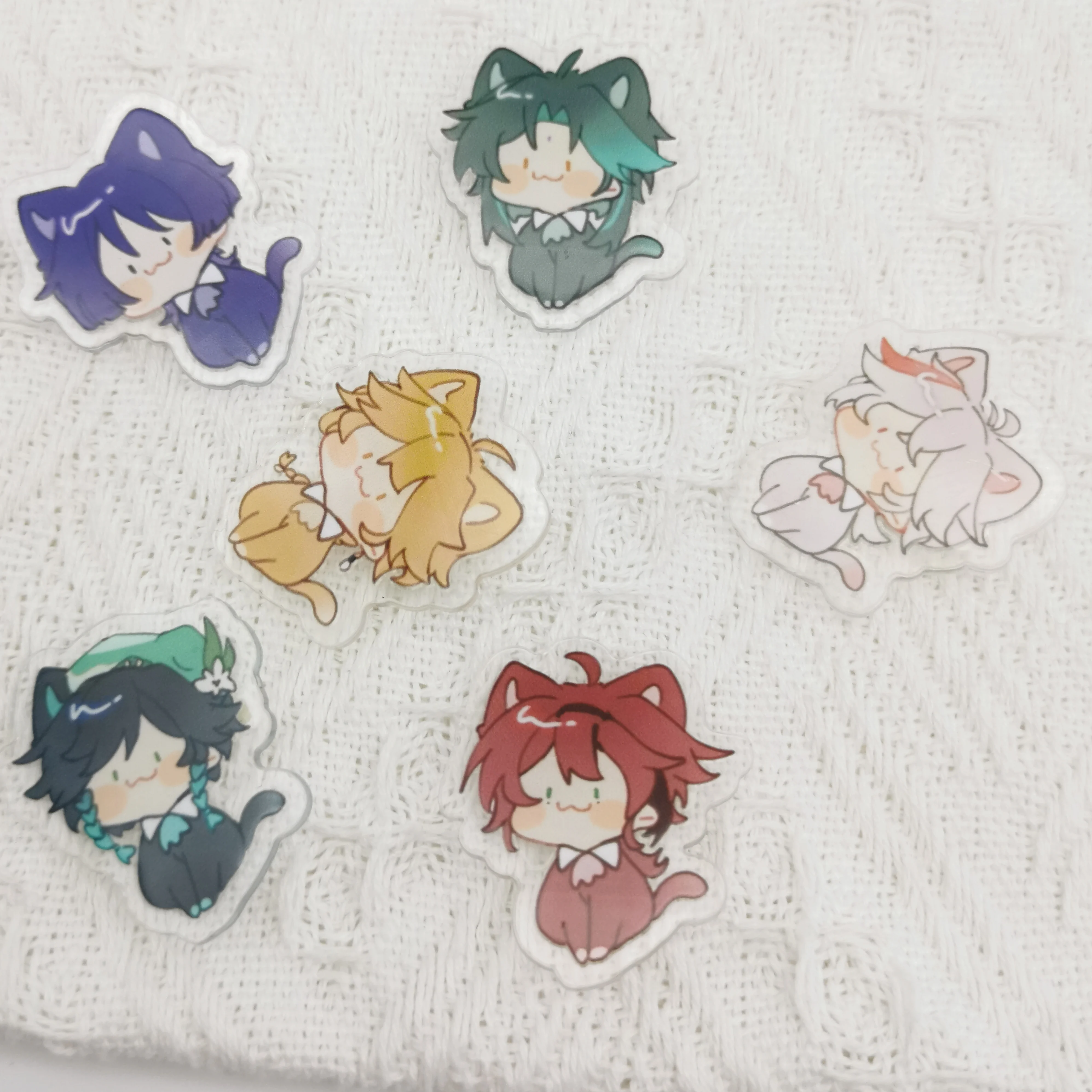 1PC gra Anime Genshin Impact słodki kociak Venti Wanderer w klapie plakietki ubrania biżuteria kołnierz broszki akcesoria prezenty dla przyjaciela