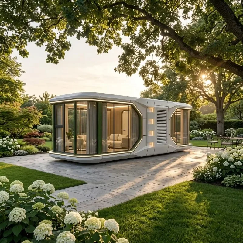 Luxury Space Capsule House Prefab Modular Cabin For Resort Glamping Scenic Hotel Accommodation With Panoramic Glass Window