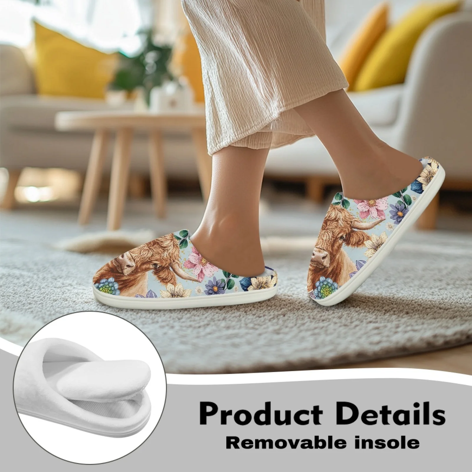 PENSTROLL Highland Cow Lightweight Fuzzy Slippers House Shoes Teacher Relaxation Gifts Slippers Gamer Girl Aesthetic House Shoes - view 4
