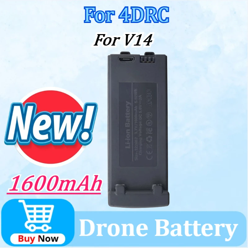 

Newly Upgraded 3.7V 1600mAh Drone Battery For 4DRC V14 RC Quadcopter Helicopter Accessory Part Powerful Replacement Batteries