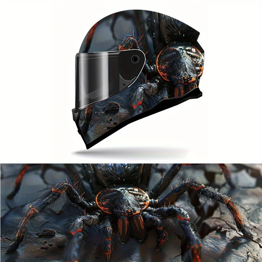 

Giant black and red poisonous spider Print Full Helmet Wrap Sticker Motorcycle Helmet Racing Graphic Decal Vinyl Wrap Helmet Dec