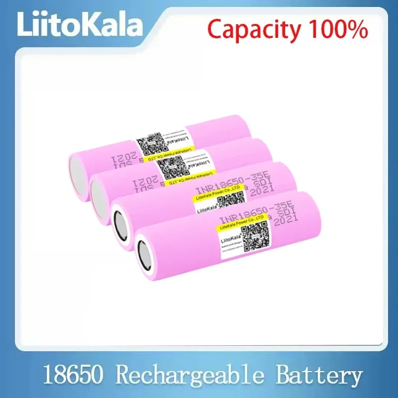 ใหม่ Original LiitoKala INR18650 35E 3.7V 3500mAh 20A Discharge INR18650 35E 18650 แบตเตอรี่ Li-Ion 3.7v ชาร์จแบตเตอรี่