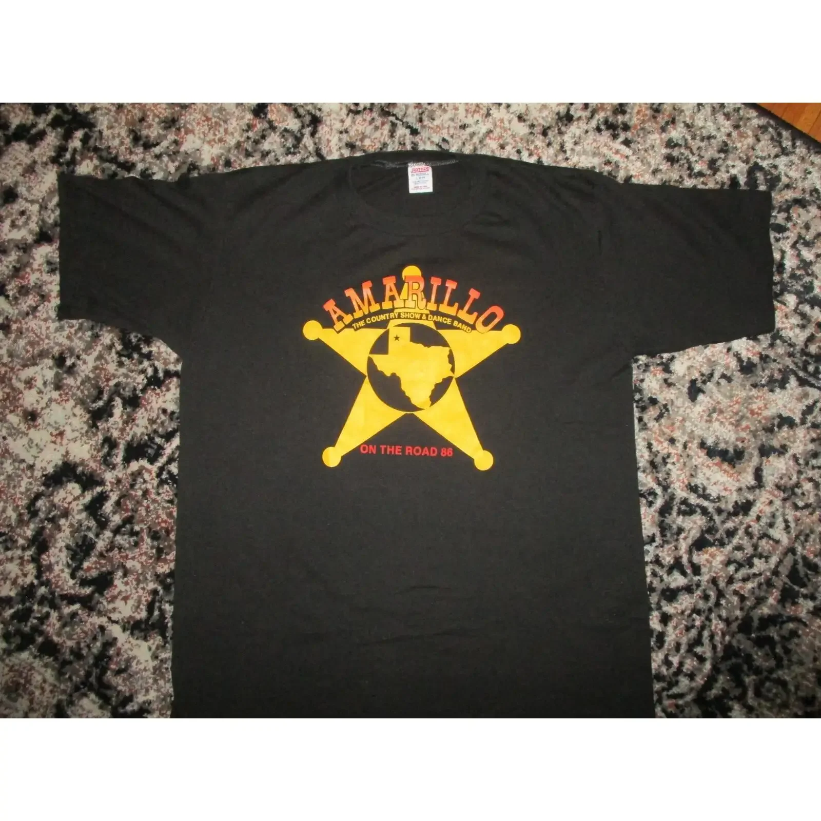 vtg 1980s AMARILLO COUNTRY SHOW amp DANCE BAND T SHIRT Concert Texas 1986 LARGE vintage Washed Versatile Slightly Breathable