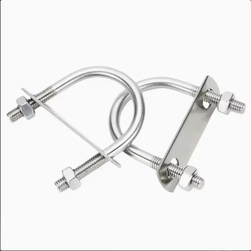 304 Stainless Steel U-shaped Pipe Clamps, U-shaped Bolts, Screws, Pipe Clips, Buckles, Pipe Clamps