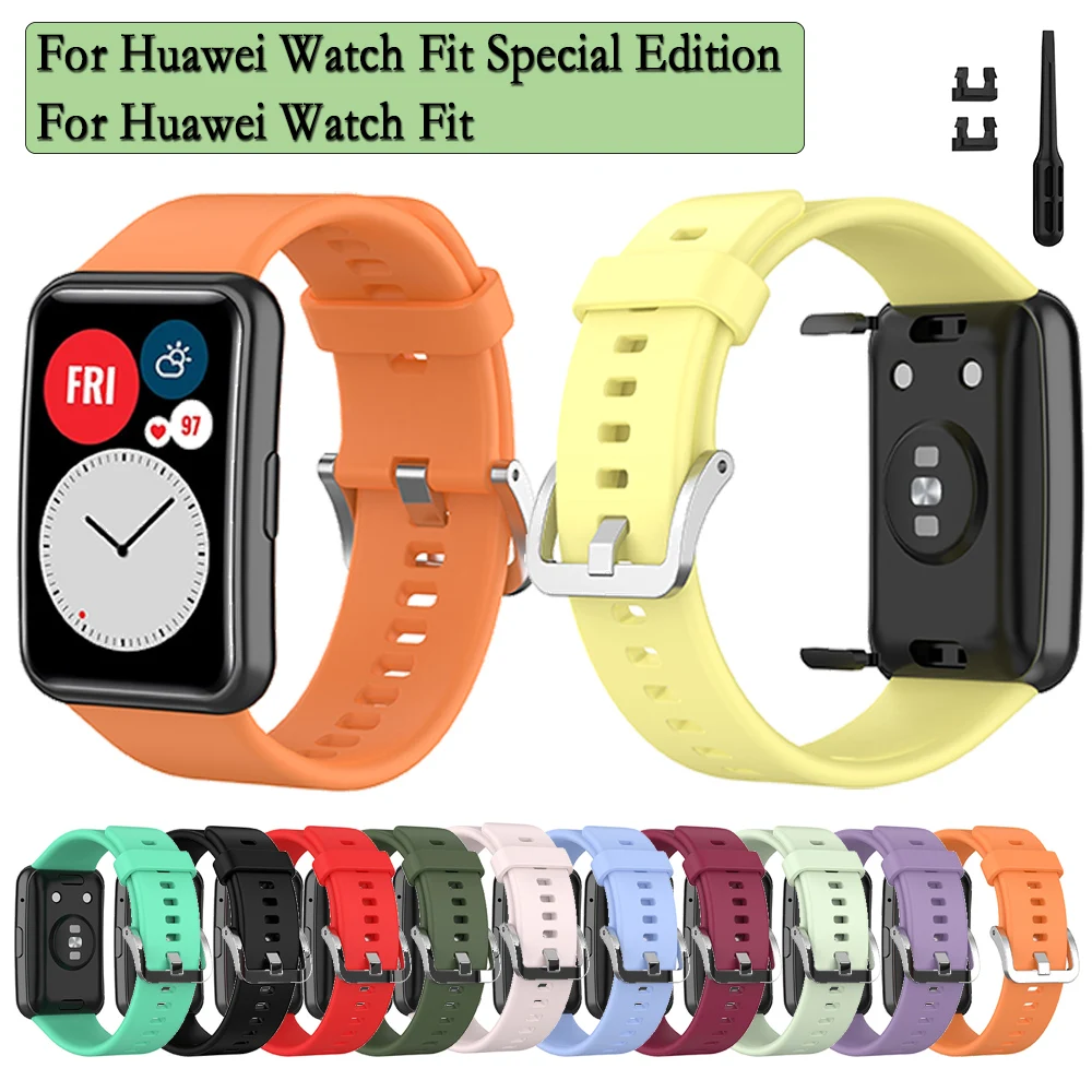 Silicone Strap For Huawei Watch Fit Special Edition Wristband Replacement Watchbands With Tools For Huawei Fit Accessories