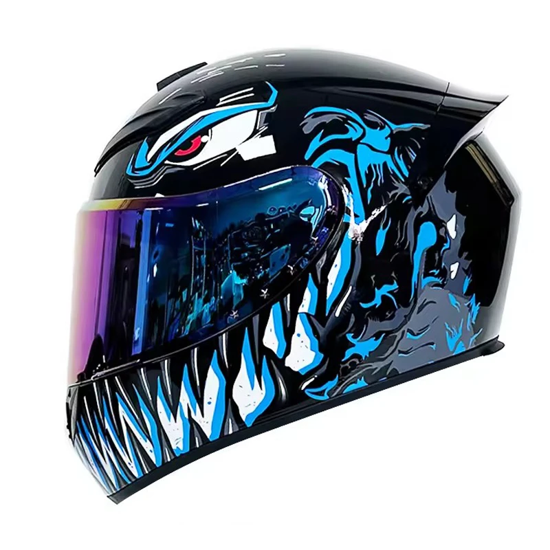 DOT خوذة دراجة نارية كاملة الوجه سلامة Motobike سكوتر كاسكو موتو وحدات السعة الخوذ كامل الوجه كاسكو للجنسين