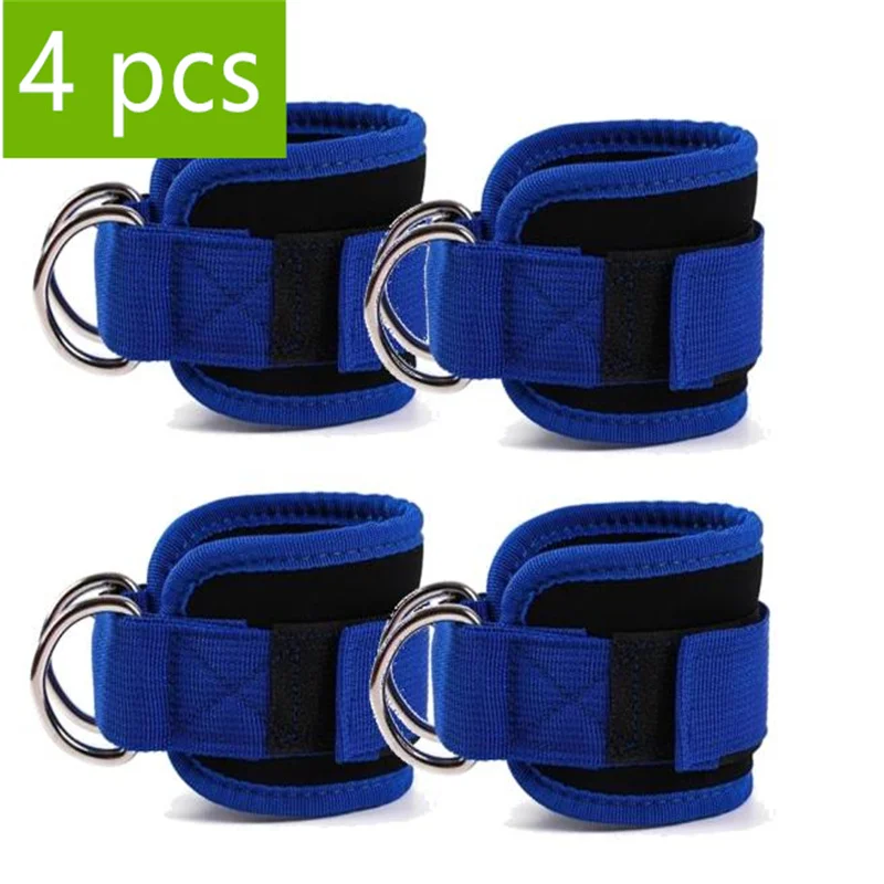 1/2/4 Stuks Kabel Enkelbandjes Dubbele D-Ring Verstelbare Enkelboeien Gym Workouts Bilspieren Benen krachttraining Brace Ondersteuning Sport