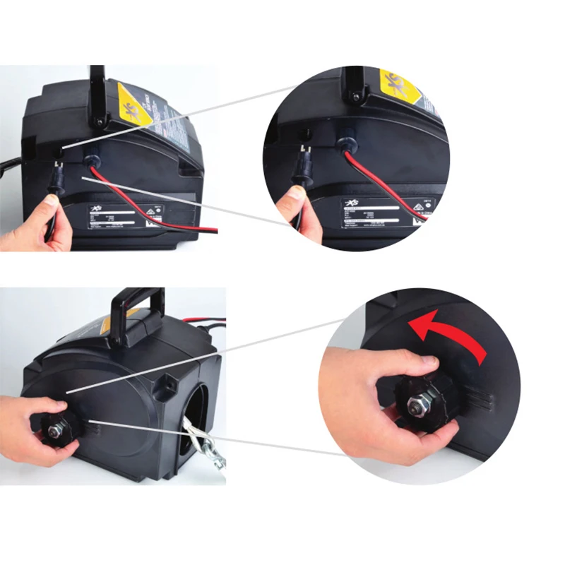 12V Marine Electric Winch 3500lbs Portable Marine Yacht Electric Winch Small Crane Traction Machine