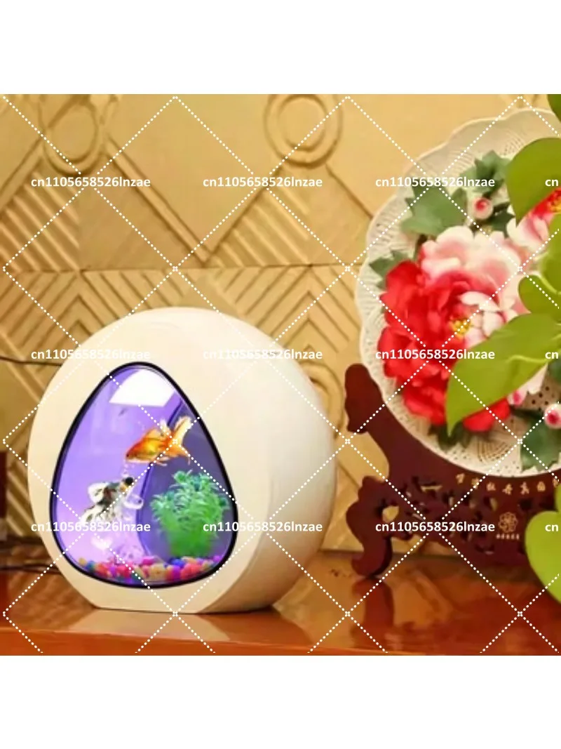 Mini Desktop Aquarium Fish Tank for Living Room Creative Viewing Goldfish Tank