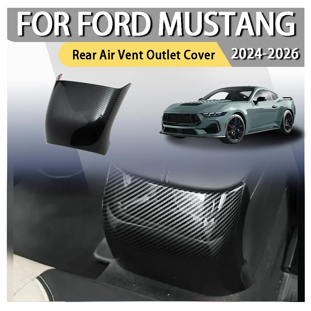 

Carbon Fiber Black Car Interior Rear Air Vent Outlet Cover Decoration For Ford Mustang 2024 2025 2026 Accessories
