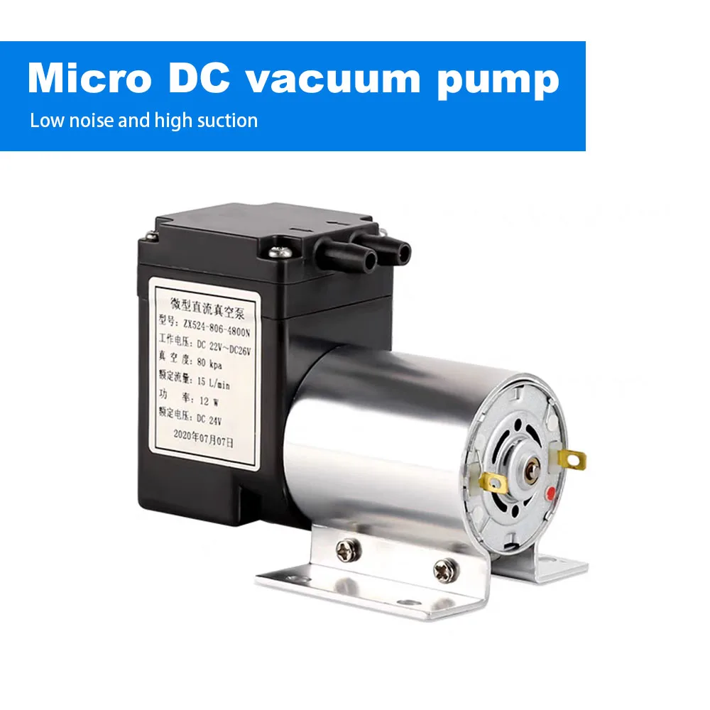 

Миниатюрный вакуумный насос, 12 В/24 В постоянного тока, 80 кПа, компактная помпа для откачки, двухцелевой пневматический диафрагменный насос, ручной насос
