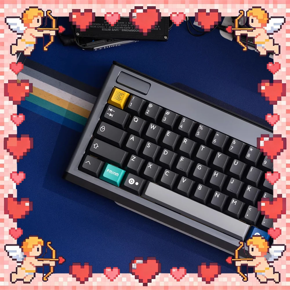 PBTfans Tape Radio PC Keycaps Tape Customization Sports Keyboard Keycaps Two Color ABS Factory Height For PC Accessories Gifts